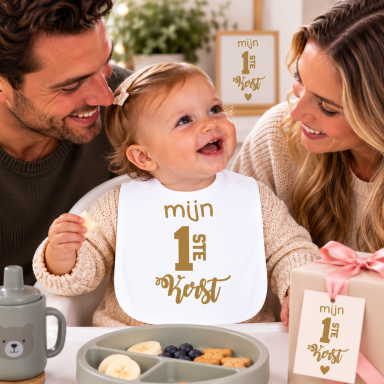 Baby Slabbetje met tekst -  eerste kerst