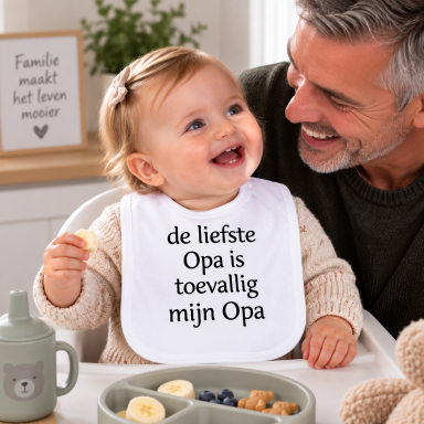 Baby Slabbetje met tekst voor de aanstaande opa en oma