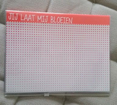 Notitieblok met insteekhoes Jij laat mij bloeien