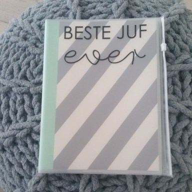 Notitieblok met insteekhoes Beste Juf Ever