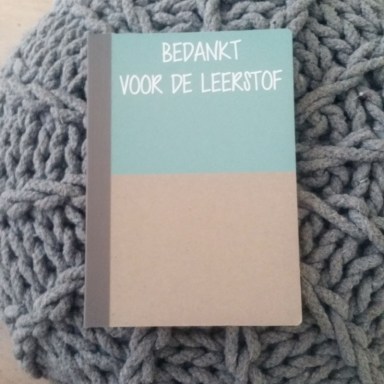 Notitieblok blauw Bedankt voor de leerstof