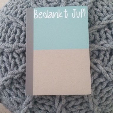 Notitieblok blauw Bedankt juf