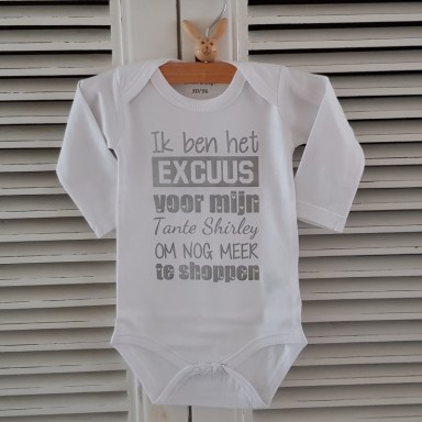 Romper Ik ben het excuus voor mijn tante om nog meer te shoppen met naam