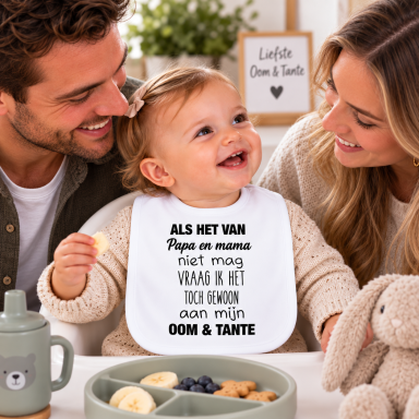 Baby Slabbetje met tekst -  oom en tante worden