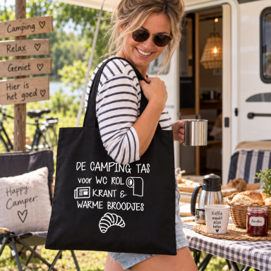 De camping Tas voor WC rol, krant en warme broodjes