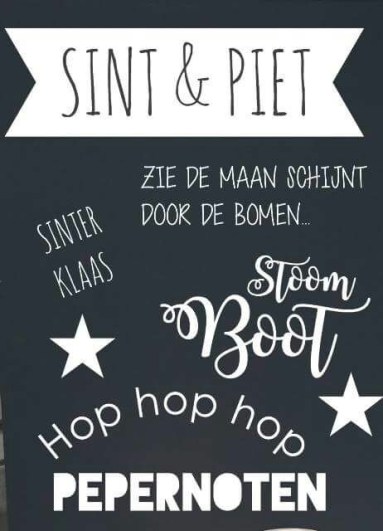 Kussenhoes Sinterklaas zwart wit