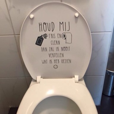 Razernij vod Klant muurteksten stickers WC